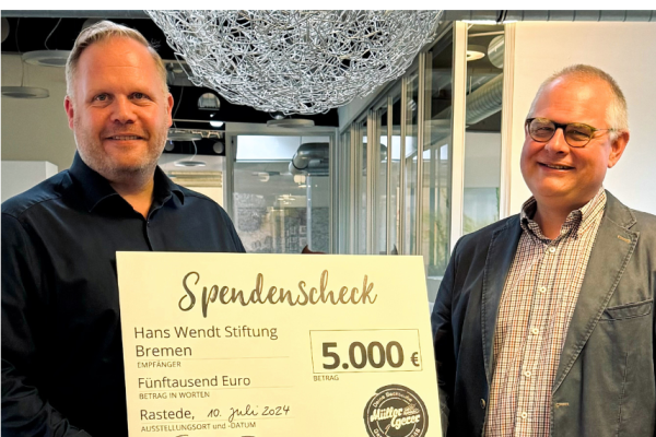 After Work 2024: Spendenübergabe an die Hans-Wendt-Stiftung aus Bremen